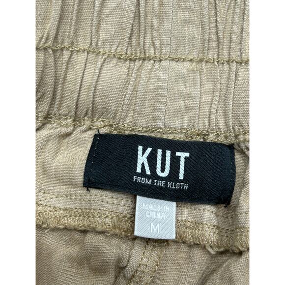 KUT From The Kloth Womens Beige Linen Blend Elastic Waist Cropped Pants Size M - Picture 4 of 7